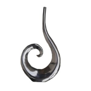 Sculpture Vase courbe déco design métal aluminium H 50 cm