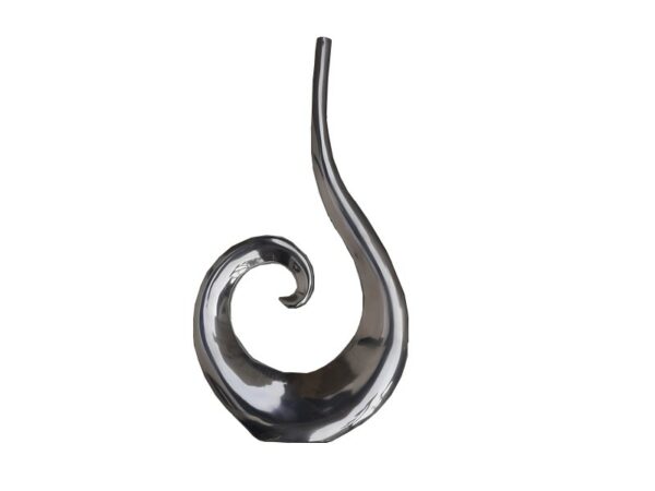 Sculpture Vase courbe déco design métal aluminium H 50 cm