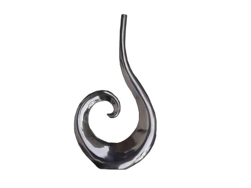 Sculpture Vase courbe déco design métal aluminium H 50 cm Vase soliflore design métal - Vase aluminium déco - Sculpture vase moderne - Déco florale - Mobilier et décoration de mariage
