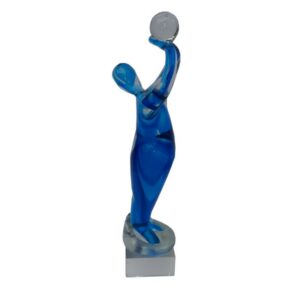 Sculpture basketteur déco H 40 cm verre
