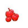 Sculpture déco pomme en céramique laquée rouge