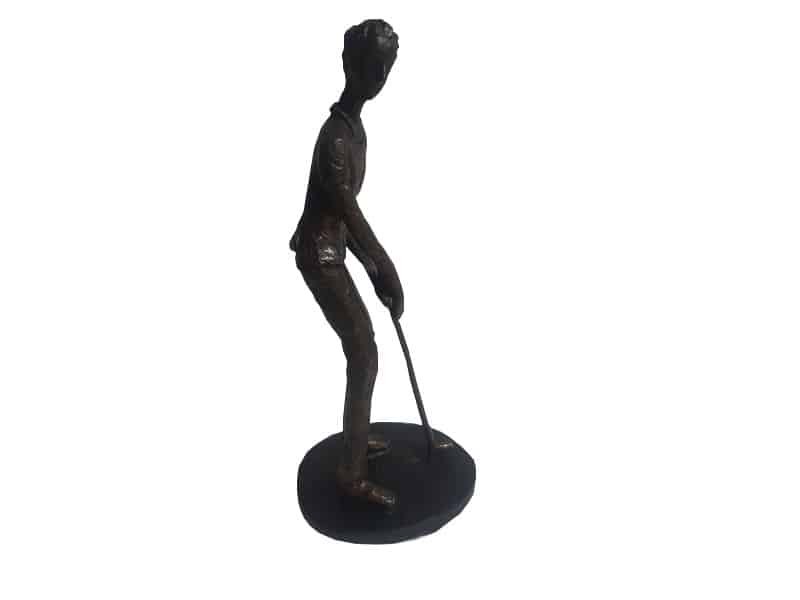 Decorative golfer sculpture H 32 cm, Bronze resin Statue déco golfeur et club - Sculpture golfeur déco - Objet décoratif de golf - Objet d'art en résine noire dorée - Sculpture ornement intérieur - Décoration d'intérieur - Déco sport