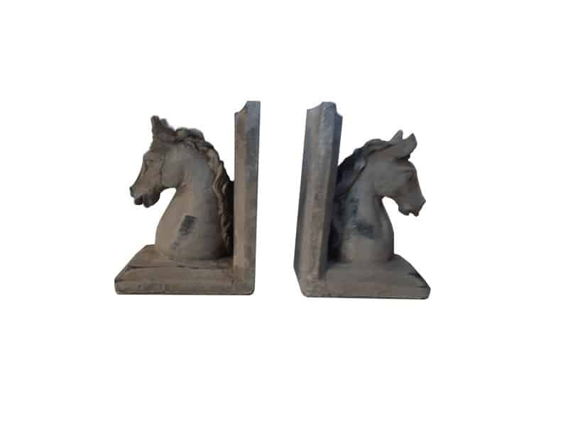 Horse bookend x2 stone necks Serre- livres Cheval - Statue Cheval encolure tête - Figurine animale équestre - Objet décoratif chevaux - Objet d'art en pierre - Sculpture ornement décoration d'intérieur - Déco animale - Maison feng shui - Cadeau souvenir
