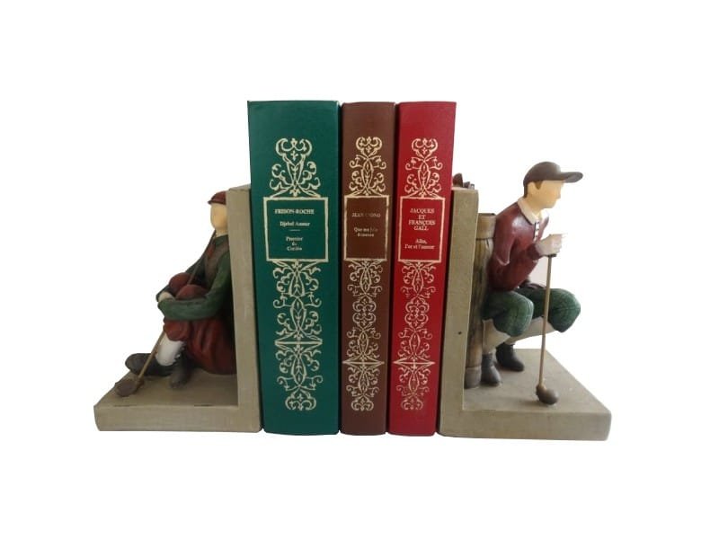 Golfer bookends, club and bag, colored resin decoration Serre-livres golfeurs anglais - Sculpture de golfeurs déco - Objet décoratif de golf - Objet d'art en résine - Sculpture ornement intérieur - Décoration d'intérieur - Déco sport