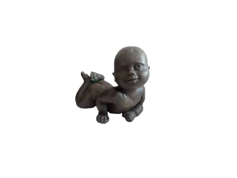 Baby Statue H 9 cm, black resin Bébé sculpture déco - bébé décoratif résine noir - Objet décoratif bébé - Objet d'art en résine - Sculpture ornement - Déco bébé