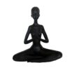 Statue Femme Yoga, déco Zen en Résine noire H 35 cm