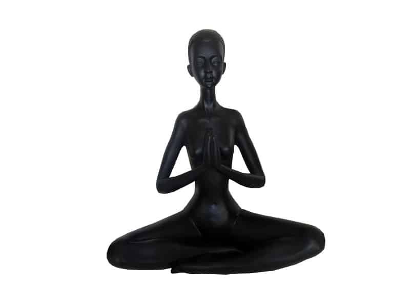Statue Woman Yoga, Prayer, Zen decoration in black resin H 35 cm Statue Yoga nue noire - Déco Femme zen nue - Objet décoratif sculpture méditation - Décoration de salon - Décoration d'intérieure en résine noire - Sculpture ornement intérieur femme nue - Déco bien-être - Maison feng shui - Cadeau déco - idée cadeau