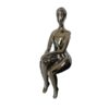 Statue Femme assise H 32 cm déco maison, Céramique miroir