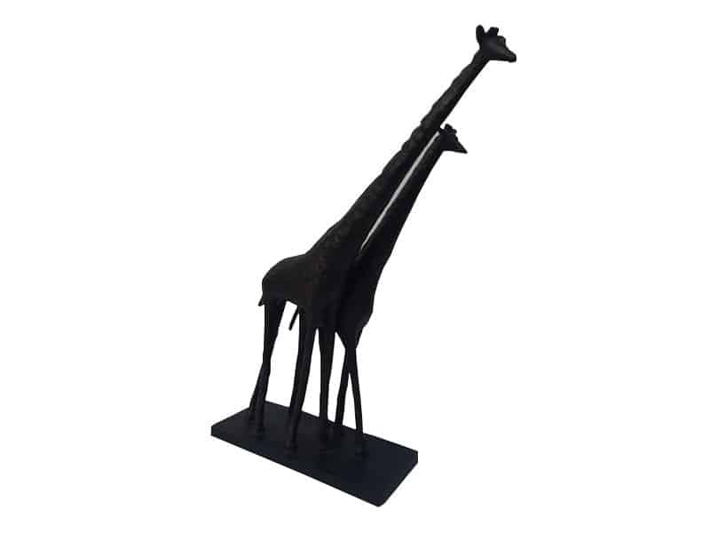 Decorative family Giraffe statue H 50 cm Statue Girafe résine - Déco animale tendance - Objet décoratif zoo - Décoration de salon - Décoration d'intérieure safari - Sculpture ornement décoration d'intérieur - Déco sauvage Girafe et girafon - Ornement d'intérieur - Maison feng shui - Cadeau déco