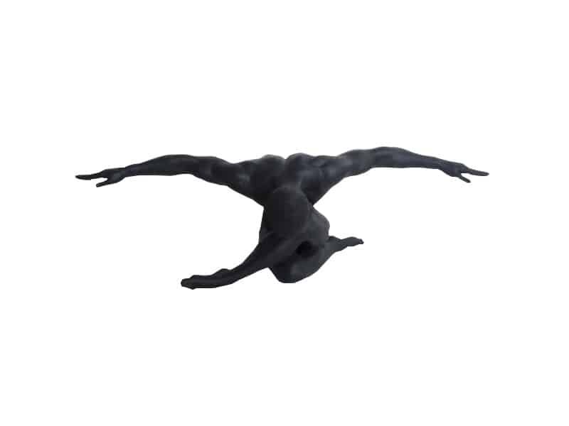 Statue Homme nu Danseur, résine noire L 44 cm Statue Danseur nu - Déco Danse Homme nu - Objet décoratif danseur - Décoration de salon - Décoration d'intérieure en résine noire - Sculpture ornement intérieur homme nu - Déco sport - Maison feng shui - Cadeau déco - idée cadeau