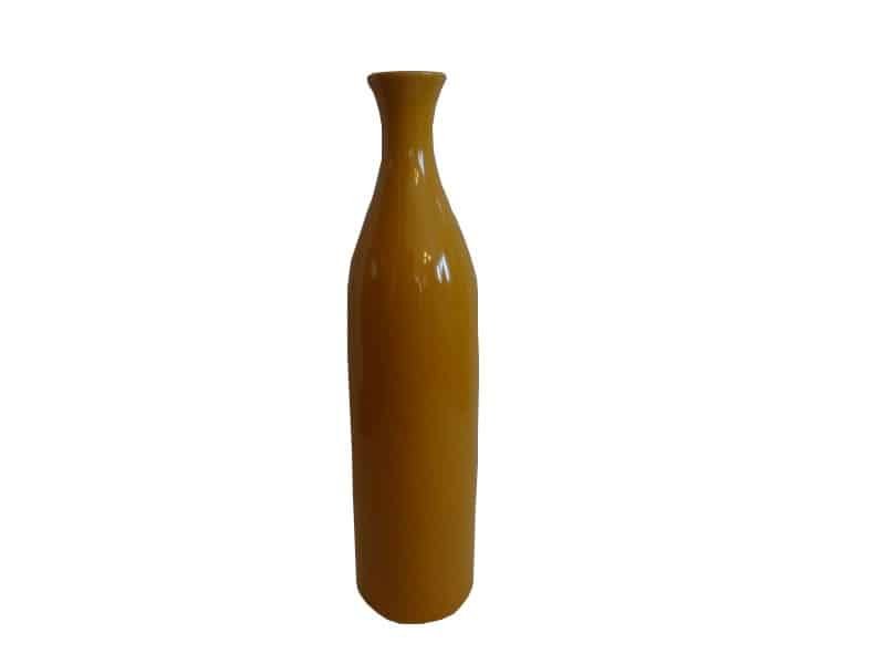 Vase Large Decorative Bottle Orange Ceramic Vase haut sculpture bouteille - Vase décoratif longiligne orange - Décoration d'intérieur fleurs - Objet d'art en céramique - Sculpture ornement décoration d'intérieur - Déco florale - Maison feng shui - Cadeau crémaillère