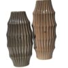 Vase Ondes en céramique gris brillant déco