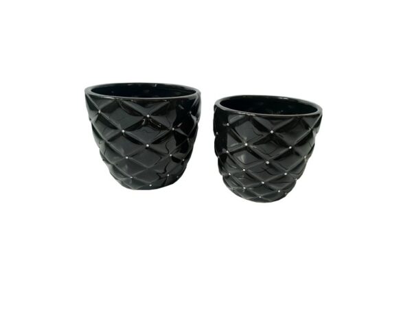Vase noir Brillant et diamants 2 tailles, Céramique