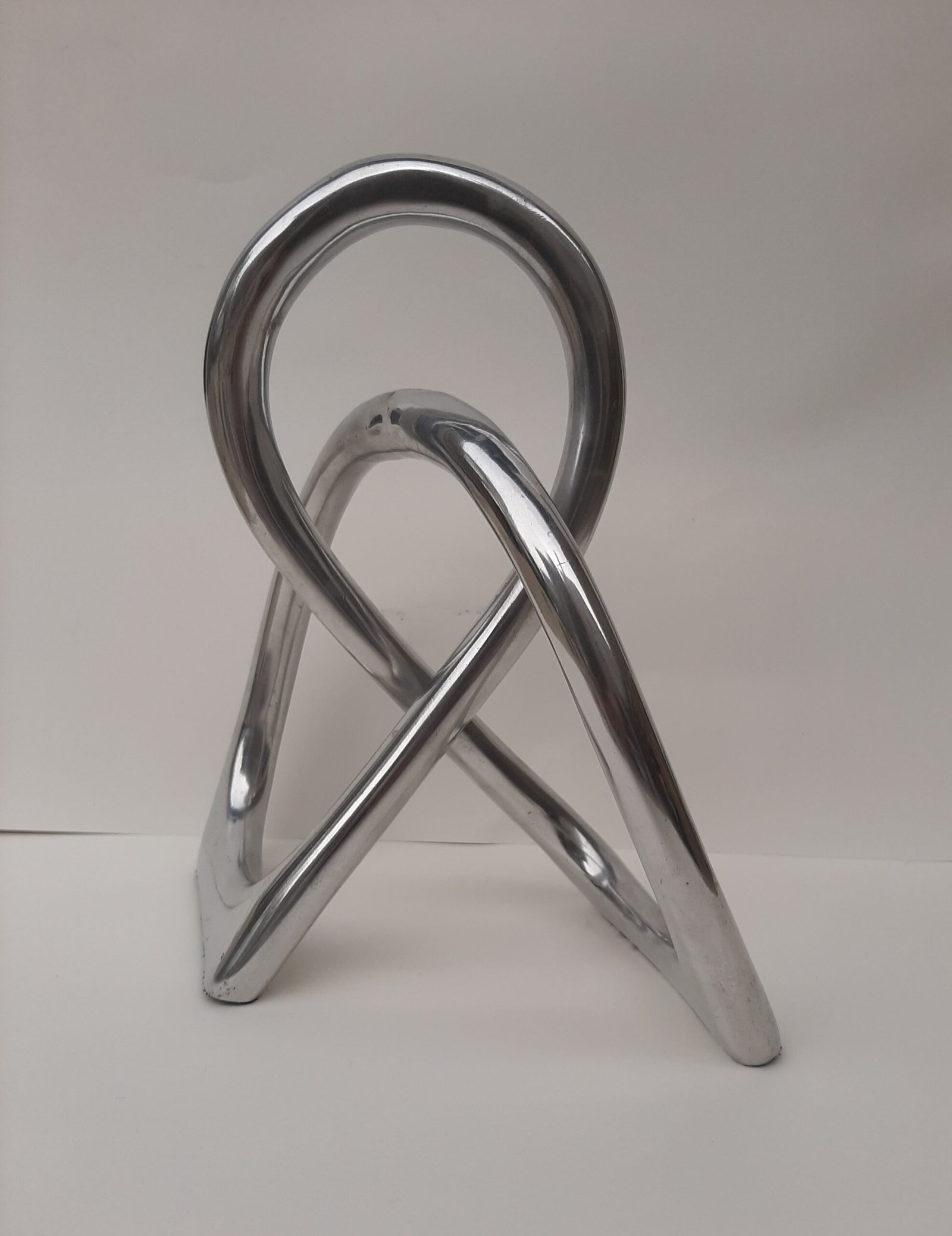 Sculpture alliance en étal aluminium Sculpture Alliance design - Sculpture Métal anneaux liés déco - objet décoration intérieure argenté - Aménagement déco sculpture - Ornement intérieur amour - Cadeau couple