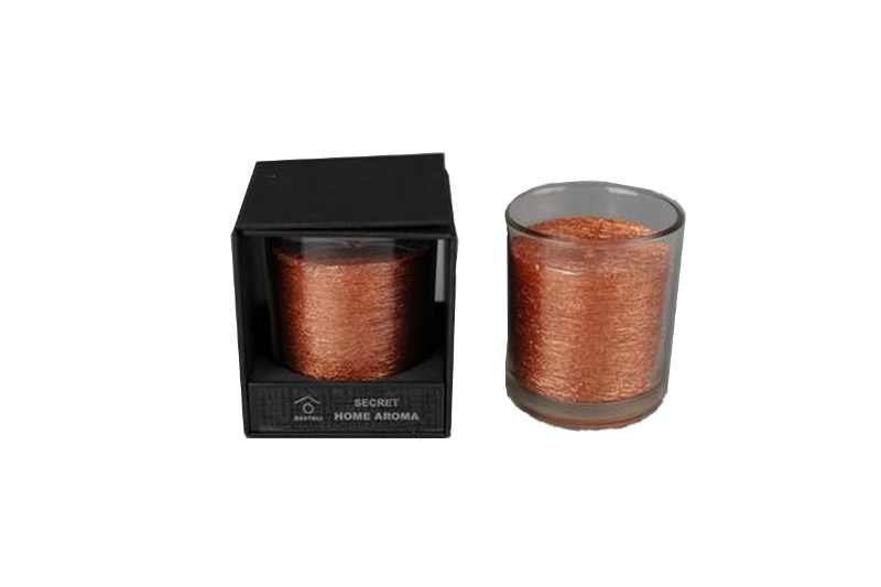 Scented candle secret decoration glass interior scent Bougie en Verre SECRET - Bougie décorative et parfumée épicée - Objet décoratif feu - Décoration de salon orange pailleté- Cadeau senteur