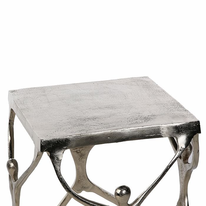 Petite table d'appoint, bout de canapé, Force hommes Union, 4 bonhommes, antique, aluminium déco design métal