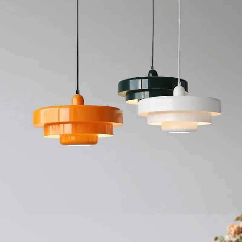 Plafonnier suspension et abat-jour couleur au choix, design métal Lampe plafonnier design vintage - Suspension lumineuse déco - Objet décoratif luminaire - Lampe abat-jour décoratif - Eclairage ornement intérieur - Déco Feu - Maison feng shui - idée cadeau déco