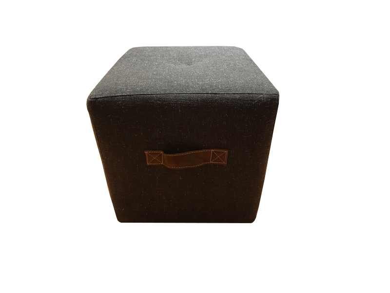 Square pouf dark blue-gray fabric H 40 cm Pouf carré tissu design gris bleu - Mobilier déco chic et tendance - Mobilier de salon - Meuble d'intérieur assise classique- Décoration d'intérieur - Déco confort - Maison feng shui - Cadeau crémaillère