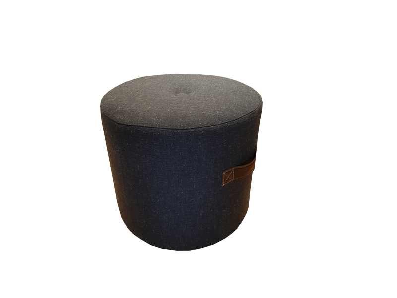 Round pouf dark blue-gray fabric H 40 cm Pouf rond tissu design gris bleu - Mobilier déco chic et tendance - Mobilier de salon - Meuble d'intérieur assise classique- Décoration d'intérieure - Déco confort - Maison feng shui - Cadeau crémaillère