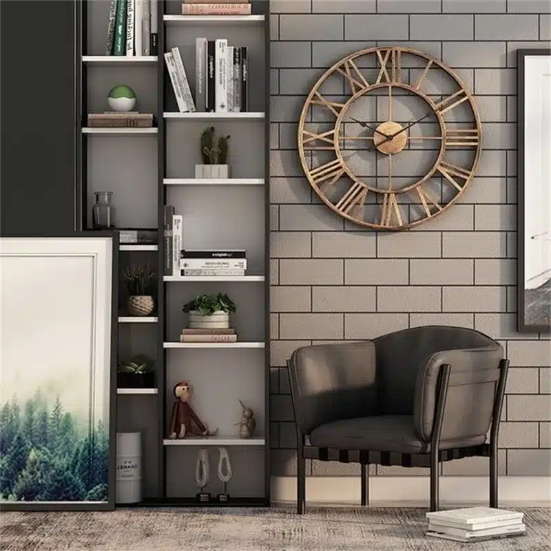 Grande horloge murale dorée 3D modernes chiffres romains rond silencieux Grande horloge dorée murale déco - Horloge moderne chiffres romains - Décoration d'intérieur murale - Déco ornement originale - Cadeau déco - idée cadeau crémaillère