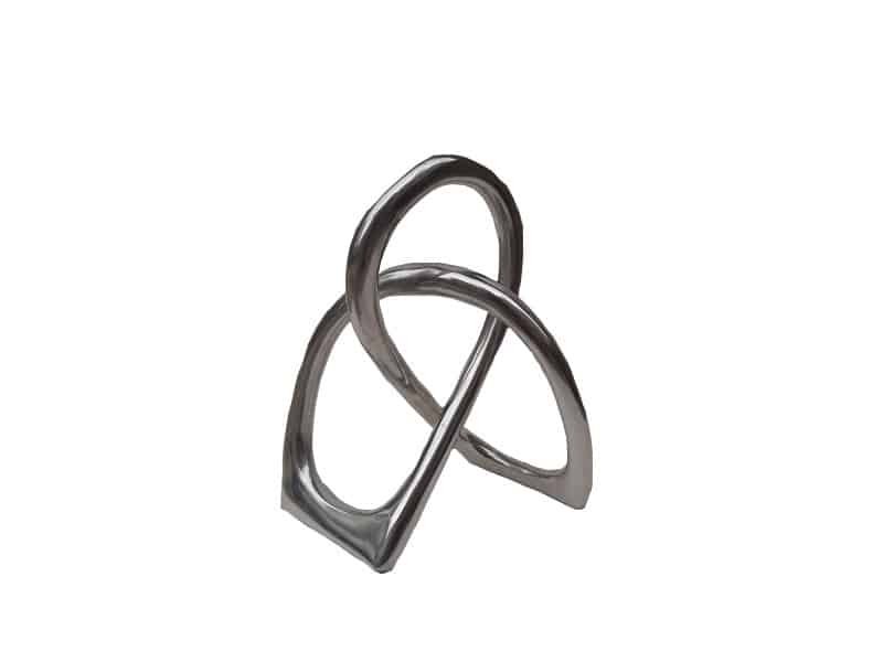Sculpture alliance design metal home decoration Sculpture Alliance design - Sculpture Métal anneaux liés déco - objet décoration intérieure argenté - Aménagement déco sculpture - Ornement intérieur amour - Cadeau couple
