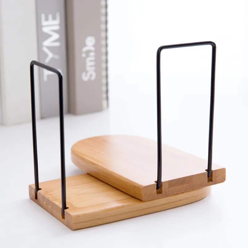 Ensemble de support de serre-livres, design Bois naturel Serre-livres Design bois - Objet décoratif lecture - Déco bibliothèque