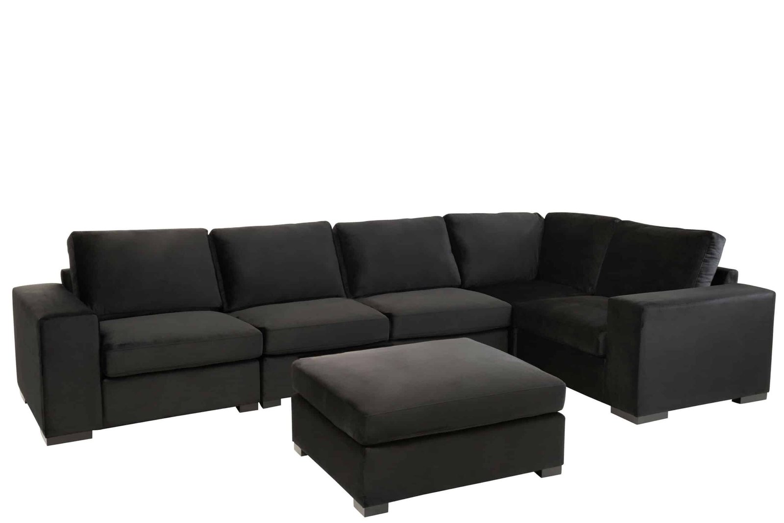 Canapé tissu design noir - Mobilier déco chic et tendance - Mobilier de salon - Meuble d'intérieur assise classique- Décoration d'intérieur - Déco confort- Maison feng shui - Cadeau crémaillère