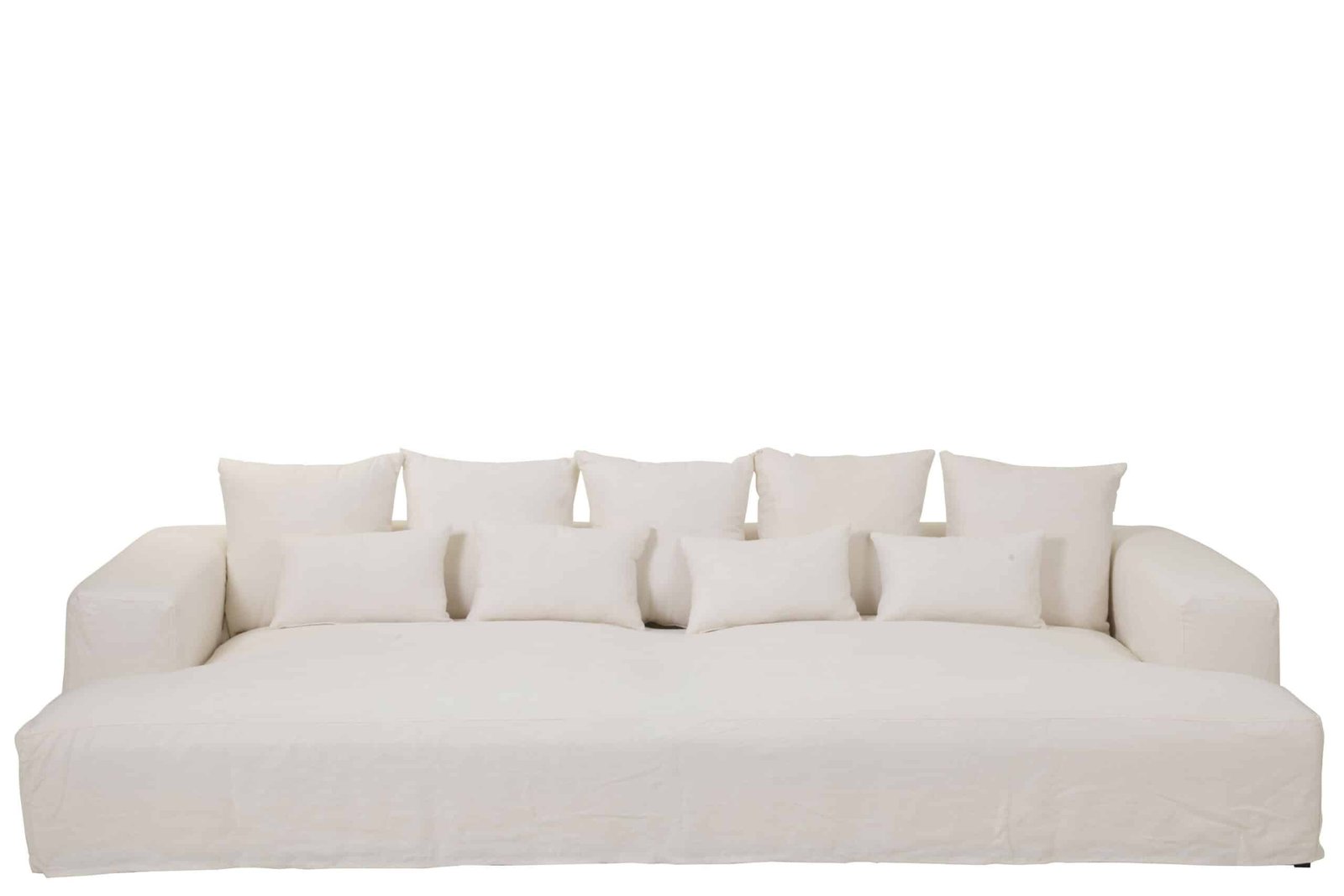 Canapé tissu velours couleurs lin clair design - Mobilier déco tendance - Mobilier de salon - Meuble d'intérieur assise profonde - Décoration d'intérieur - Déco confort- Maison feng shui - Cadeau crémaillère