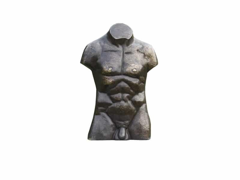 Male Torso Bust Sculpture, Bronze Torse Homme statue - Homme torse nu sculpture décorative - Objet décoratif bronze - Objet d'art en bronze bleuté - Sculpture ornement - Déco Artiste - Maison feng shui - Cadeau déco