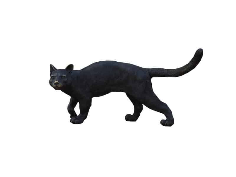 Black Cat Sculpture H 23 cm, Bronze Chat statue - Chat décoratif - Objet décoratif chat - Décoration d'intérieur chat - Objet d'art en bronze noir - Sculpture ornement - Déco animale - Maison feng shui - Cadeau déco