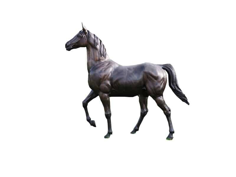 Curious Horse Sculpture H 210 cm, Bronze Statue Cheval - Sculpture animale équestre - Objet décoratif cheval - Objet d'art en bronze - Sculpture ornement décoration d'extérieur - Déco animale - Maison feng shui - Cadeau souvenir