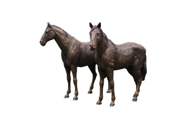 Sculpture Couple chevaux 1.28m