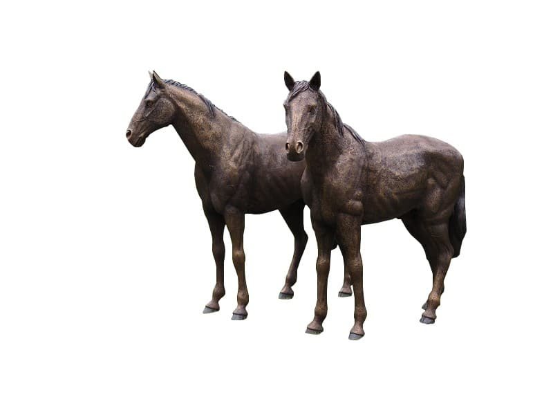 Sculpture Couple horses 1 Grand Chevaux sculpture bronze - Cheval duo décoratif - Objet décoratif équin - Décoration d'intérieur et extérieur Equitation - Œuvre d'art Cheval en bronze - Sculpture ornement jardin protection - Déco Métal - Déco animale - Jardin feng shui - Cadeau déco art