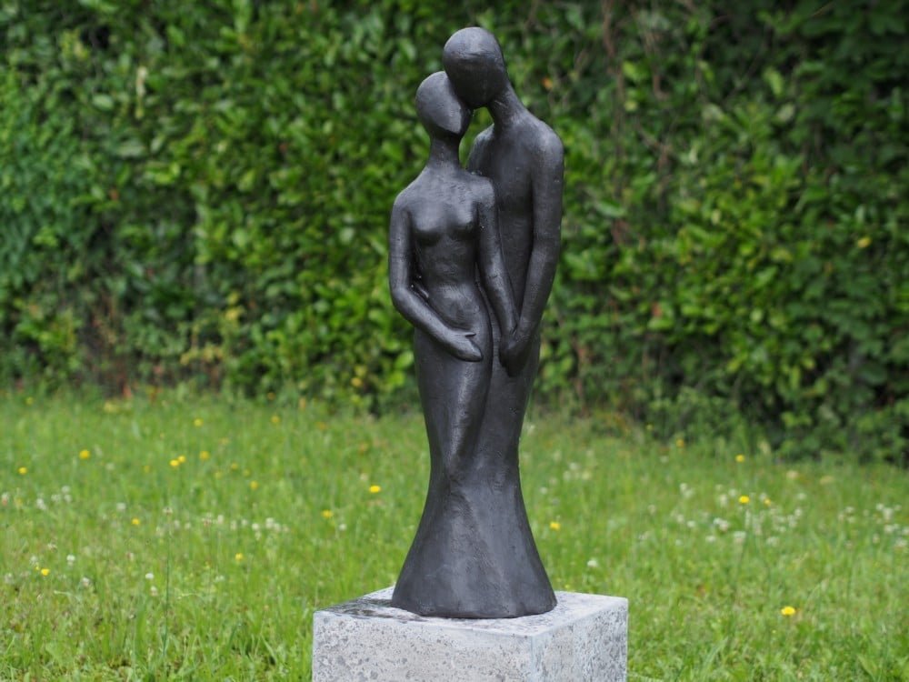 Bronze Couple of Love Sculpture Couple sculpture bronze - Statue Homme amoureux et sa femme - Objet décoratif amour - Décoration love d'intérieur ou extérieur - Œuvre d'art en bronze - Sculpture ornement jardin - Déco Métal - Déco Amour - Maison et jardin feng shui - Cadeau déco art - Cadeau St Valentin