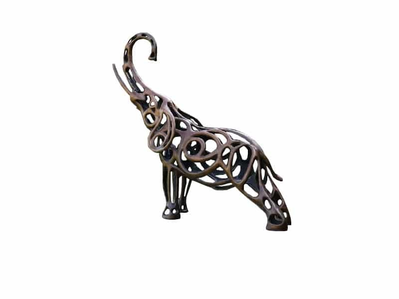 Geometric Elephant Sculpture, Bronze Statue Eléphant - Sculpture animale - Objet décoratif éléphant - Objet d'art en bronze - Sculpture ornement décoration d'extérieur - Déco animale - Maison feng shui - Cadeau départ en retraite