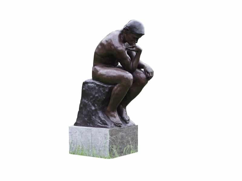 Great Thinker Sculpture by Rodin repro Bronze Statue Le penseur - Objet décoratif Le Penseur - Objet d'art Penseur en bronze - Sculpture ornement réplique Rodin - Décoration d'extérieur - Déco Méditation - Maison et Jardin feng shui - Cadeau Zen