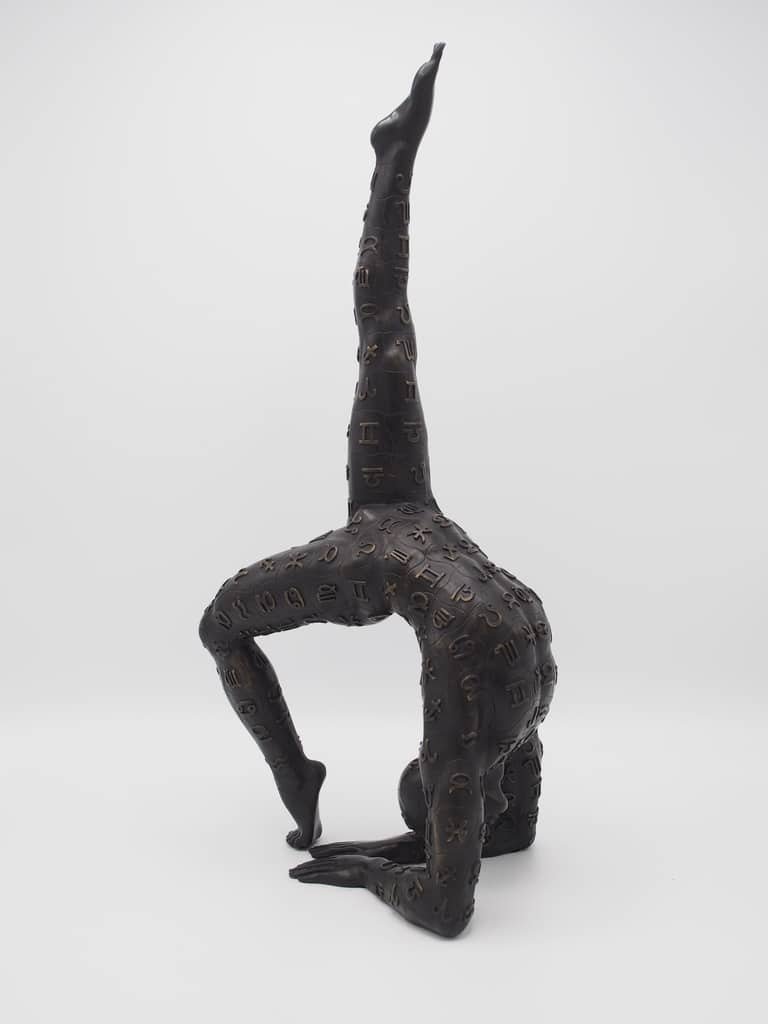 Tatoo Gymnast Sculpture, Bronze Statue gymnaste - Gymnaste sculpture sur socle - Objet décoratif Gym - Objet d'art en bronze - Sculpture ornement décoration d'intérieur - Déco Sport - Maison feng shui - Cadeau sportif - Trophée