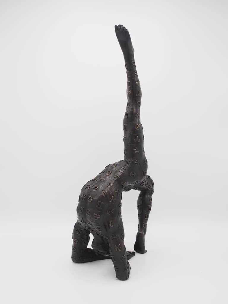 Sculpture Gymnast tatoo profile, Bronze Statue gymnaste - Gymnaste sculpture sur socle - Objet décoratif Gym - Objet d'art en bronze - Sculpture ornement décoration d'intérieur - Déco Sport - Maison feng shui - Cadeau sportif - Trophée