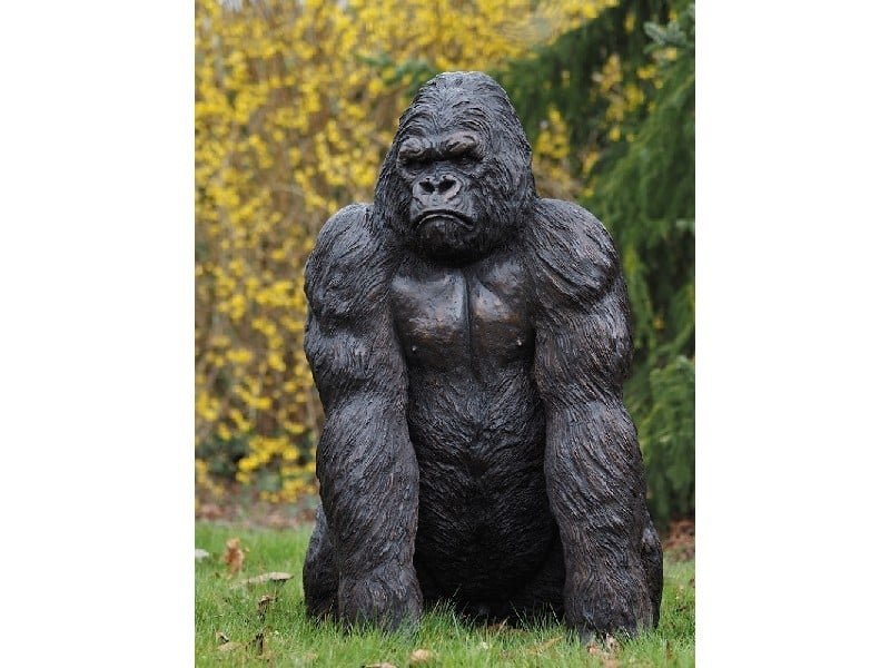 King Kong Bronze Sculpture Grand King Kong sculpture bronze - King Kong décoratif - Objet décoratif Savane - Décoration d'intérieur et extérieur Sauvage - Œuvre d'art Gorille en bronze - Sculpture ornement jardin - Déco Métal - Déco animale - Jardin feng shui - Cadeau déco art