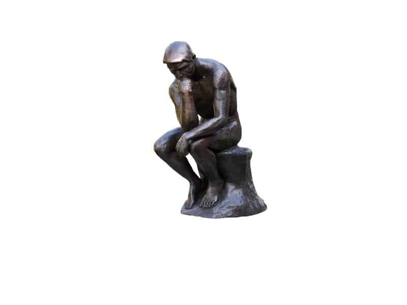 Sculpture The Thinker by Rodin repro H 29 cm, Bronze Statue Penseur de Rodin- Sculpture Rodin - Objet décoratif penseur - Objet d'art en bronze - Sculpture ornement décoration d'extérieur - Déco méditation - Maison feng shui - Cadeau départ en retraite