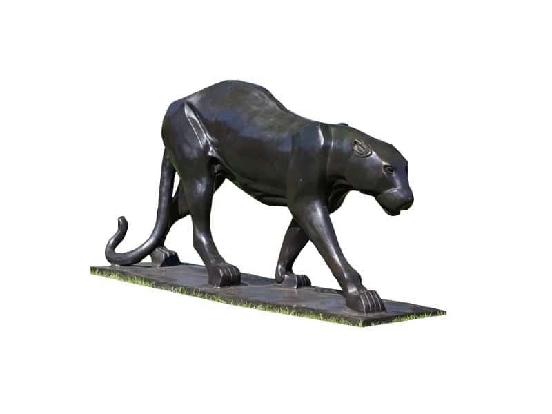 Wise Panther sculpture in bronze Grande Panthère sculpture bronze - Félin décoratif - Objet décoratif chat sauvage - Décoration d'intérieur et extérieur féline - Œuvre d'art en bronze - Sculpture ornement jardin - Déco Métal - Déco animale - Jardin feng shui - Cadeau déco art