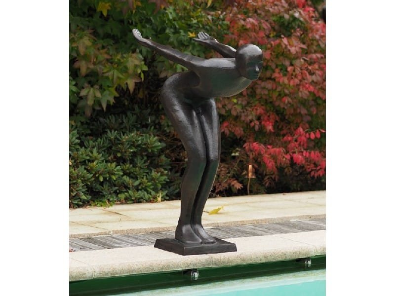 Sculpture Plongeur bronze 2 Nageur sculpture bronze - Plongeur décoratif - Objet décoratif piscine - Décoration d'extérieur bronze - Œuvre d'art en bronze - Sculpture ornement jardin et piscine - Déco Métal - Déco piscine et jardin - Jardin feng shui - Cadeau déco art