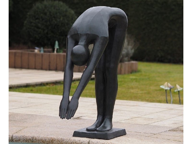 Bronze Diver Sculpture Nageur Christophe sculpture bronze - Plongeur décoratif - Objet décoratif piscine - Décoration d'extérieur bronze - Œuvre d'art en bronze - Sculpture ornement jardin et piscine - Déco Métal - Déco piscine et jardin - Jardin feng shui - Cadeau déco art