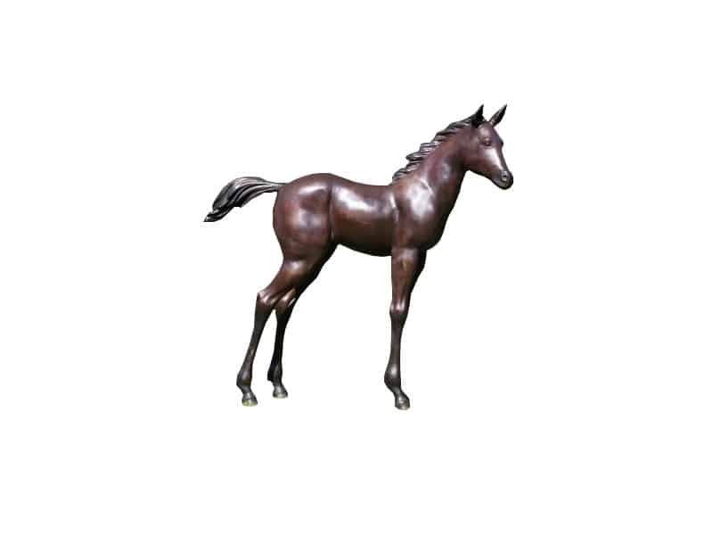Sculpture poulain bronze 1 Grand Poulain sculpture bronze - Cheval décoratif - Objet décoratif équin - Décoration d'intérieur et extérieur Equitation - Œuvre d'art Cheval en bronze - Sculpture ornement jardin - Déco Métal - Déco animale - Jardin feng shui - Cadeau déco art
