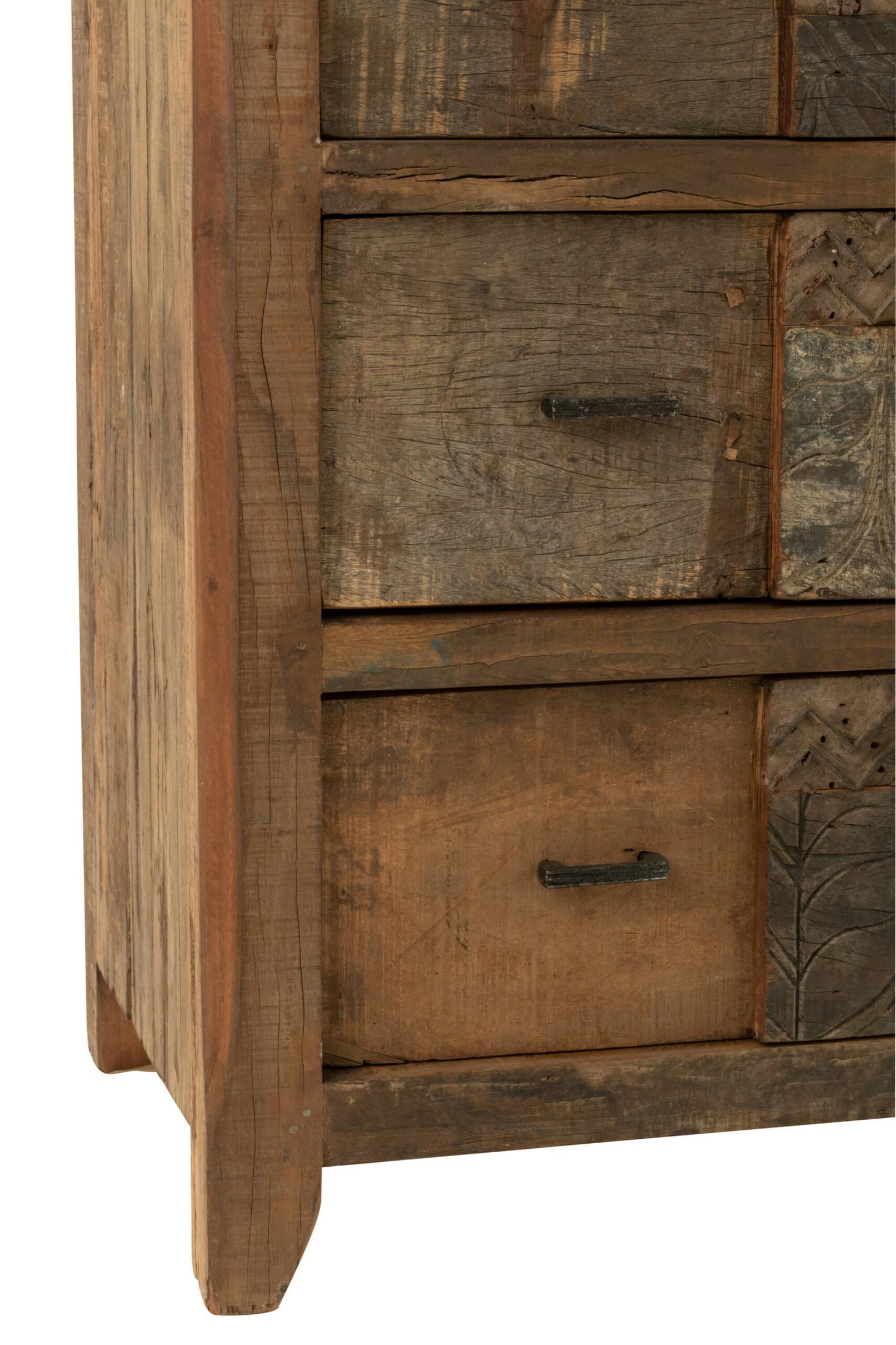 Antiqued wood chest of drawers pattern, Wood H 95 cm (5) Commode design bois vieilli - Mobilier déco chic et tendance - Mobilier de salon - Meuble d'intérieur assise classique- Décoration d'intérieur - Déco confort- Maison feng shui - Cadeau crémaillère