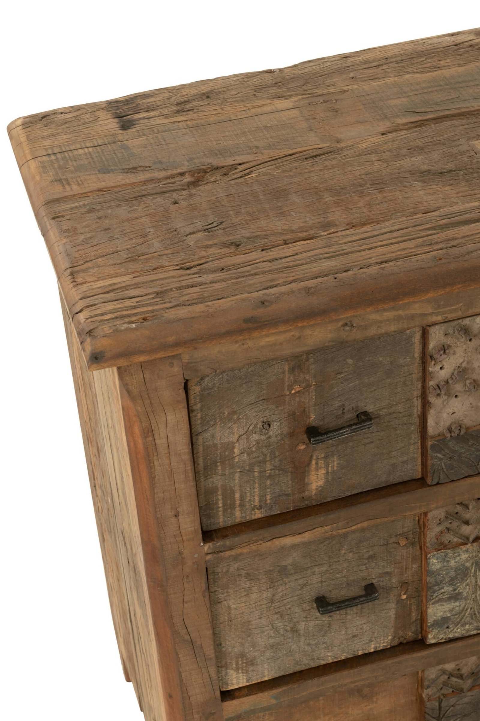 Antiqued wood chest of drawers pattern, Wood H 95 cm (9) Commode design bois vieilli - Mobilier déco chic et tendance - Mobilier de salon - Meuble d'intérieur assise classique- Décoration d'intérieur - Déco confort- Maison feng shui - Cadeau crémaillère