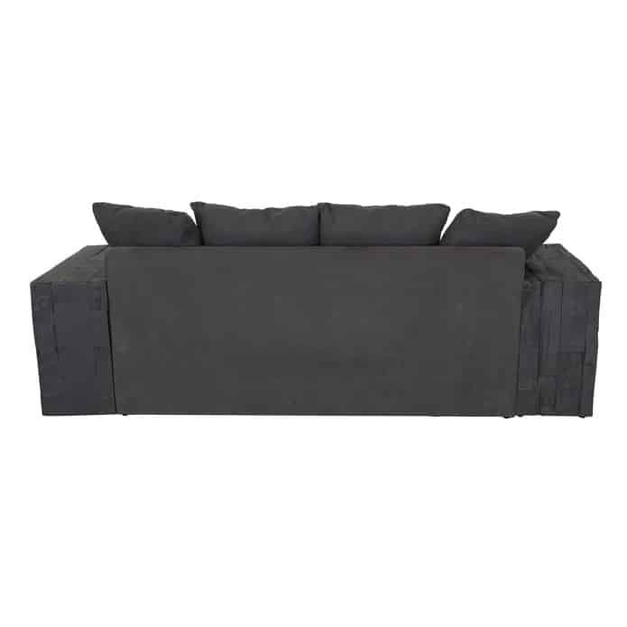 Straight sofa in black recycled wood, anthracite fabric L 220 cm (6) Canapé 3 places design anthracite - Mobilier déco chic et tendance - Mobilier de salon - Meuble d'intérieur assise classique- Décoration d'intérieur - Déco confort- Maison feng shui - Cadeau crémaillère