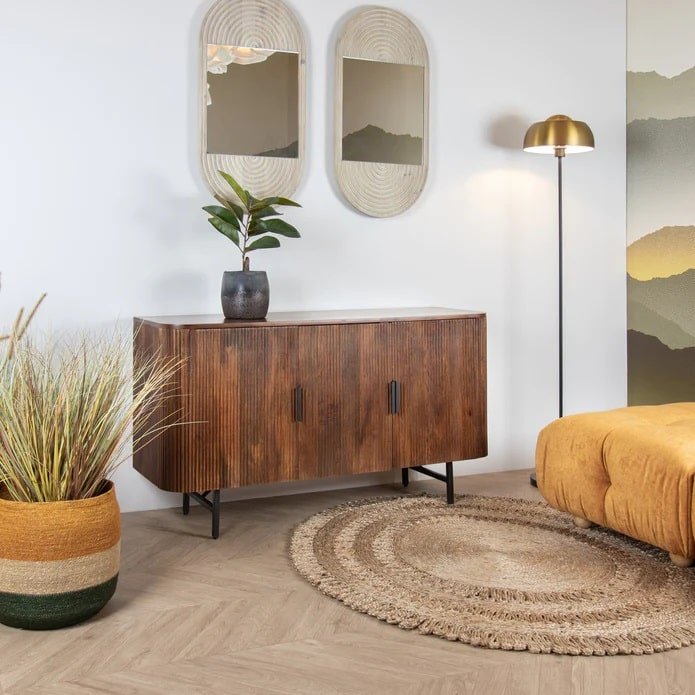 Meuble bahut iquitos 3 portes bois manguier L 140 cm (2)