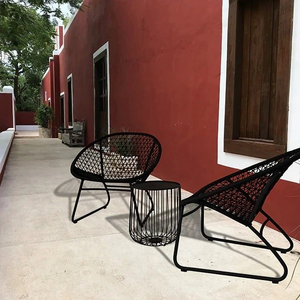 Bao Bao 2-seater garden furniture and black coffee table (3)