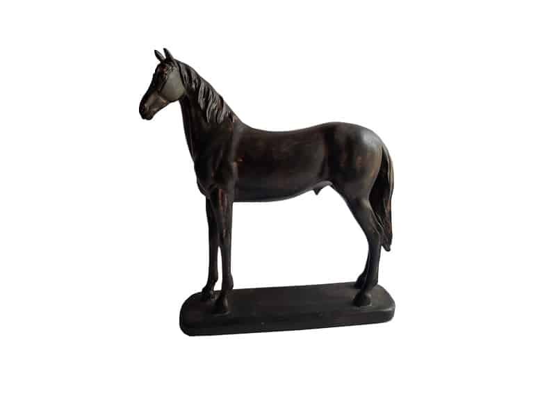 Upright horse statue in brown resin Statue Cheval - Figurine animale équestre - Objet décoratif cheval - Objet d'art en résine - Sculpture ornement décoration d'intérieur - Déco animale - Maison feng shui - Cadeau souvenir